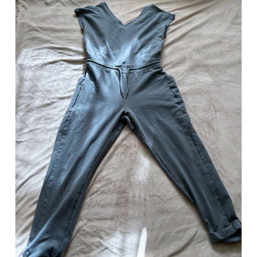 Patagonia Organic Cotton Roaming Jumpsuit - Women's - Plume Grey / Blue, Medium